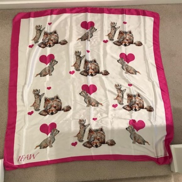 Vintage IFAW Highland Terrier Print Scarf - Picture 4 of 11
